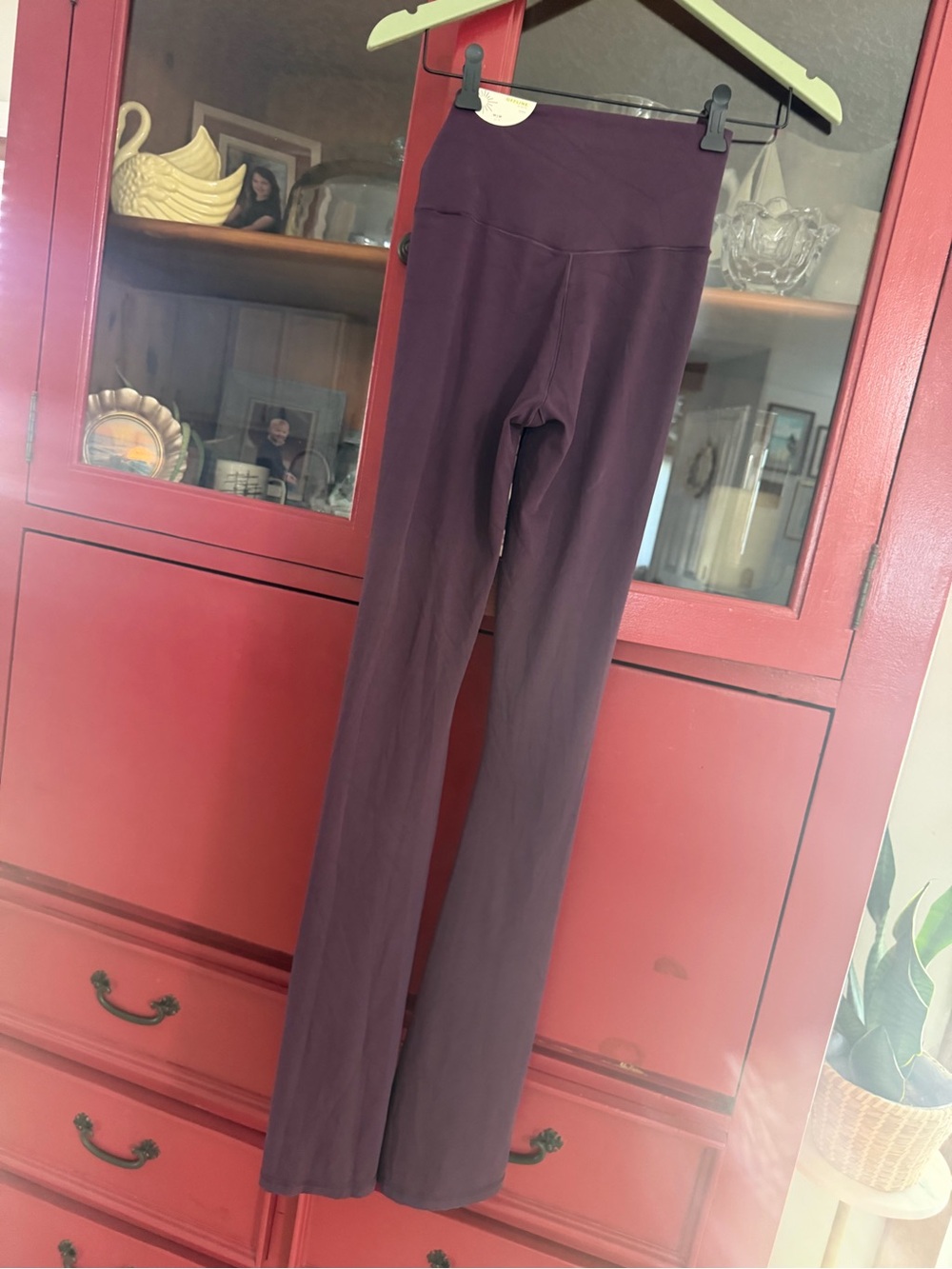 aerie High-Rise Plum Flare Leggings